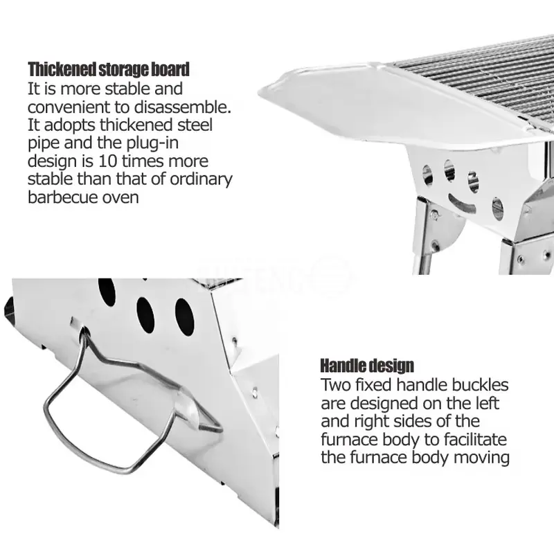 Stainless-steel-Trolley Smoker Barbecue BBQ Grill-3.webp