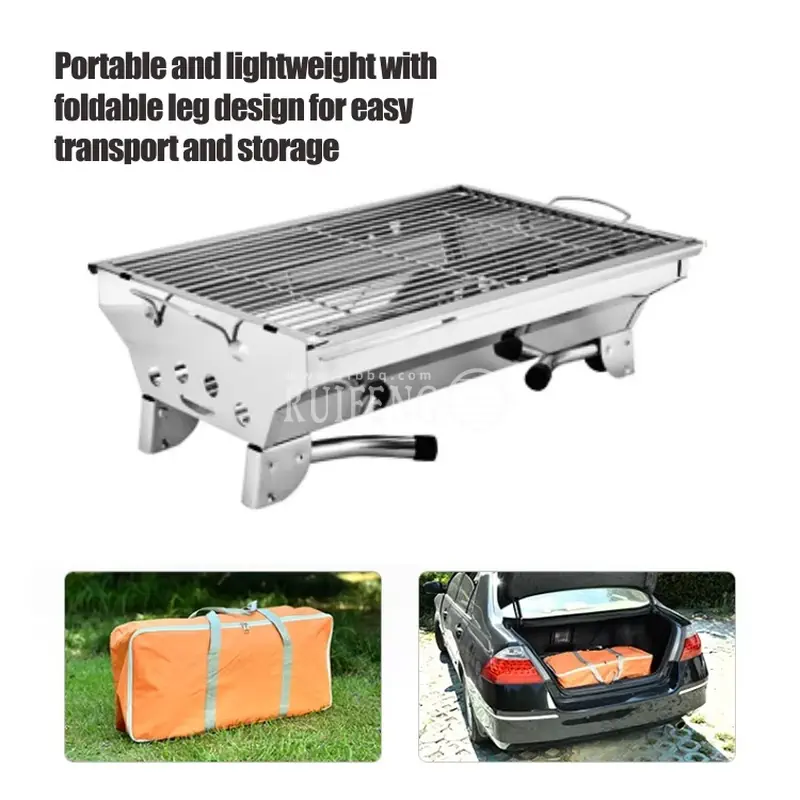 Stainless-steel-Trolley Smoker Barbecue BBQ Grill-6.webp
